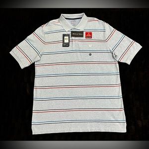 CHAPS The Everyday Polo Shirt BIG & TALL Men’s Striped Short Sleeve Size XLT $54
